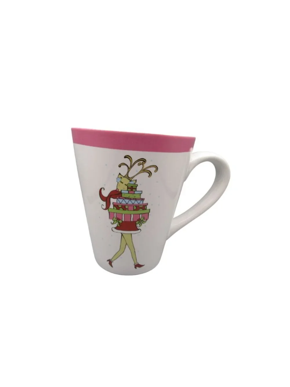 Festive Reindeer Girls Christmas Mugs Four Rosanna In Original Box Fun Holiday N